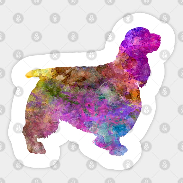 English Springer Spaniel  in watercolor Sticker by PaulrommerArt